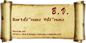 Bartánusz Vénusz névjegykártya